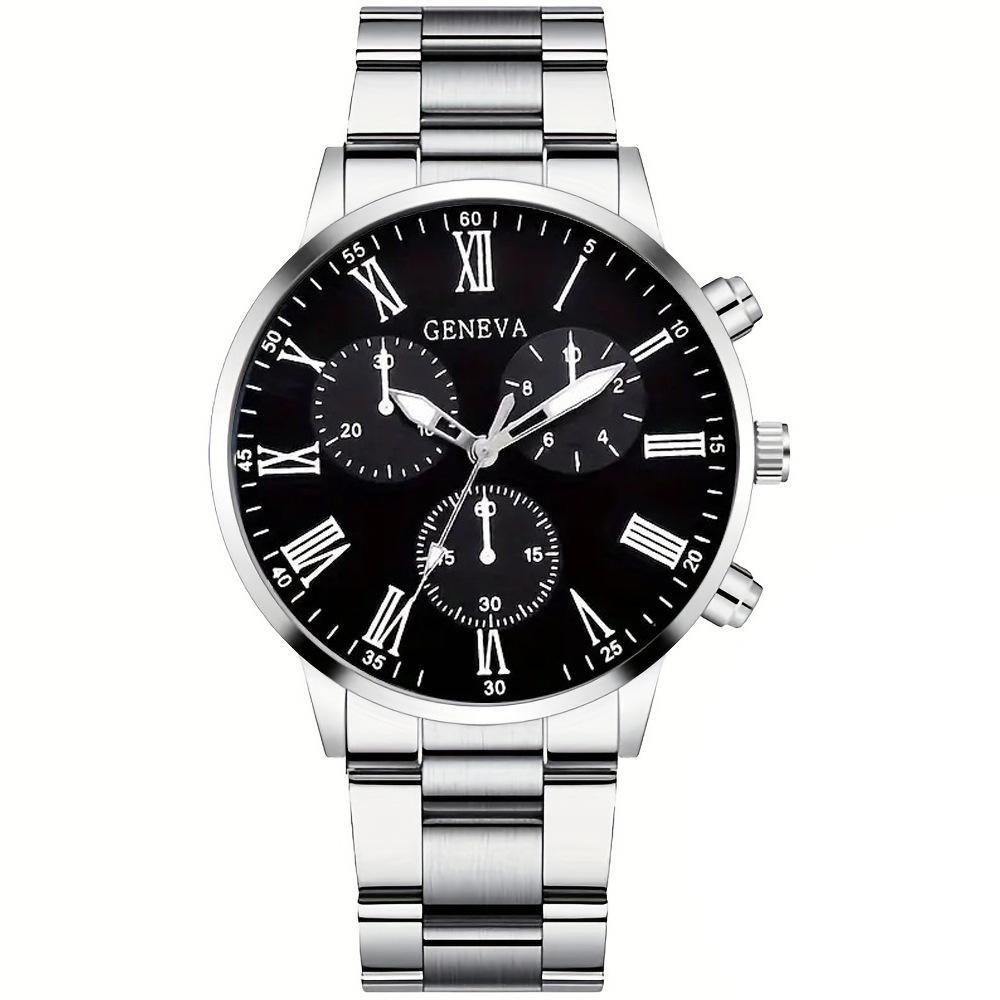 Fashion Men S Steel Belt Watches Geneva Casual Business Quartz Watches Atmospheric Luminous Watch Trend