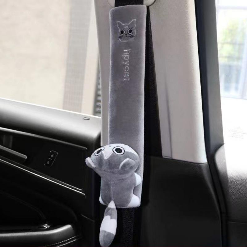 Cartoon Car Seat Belt Cover Universal Auto Seat Belt Shoulder Pad Warm Flannel Interior Seat Cushion Protector Safety Protection
