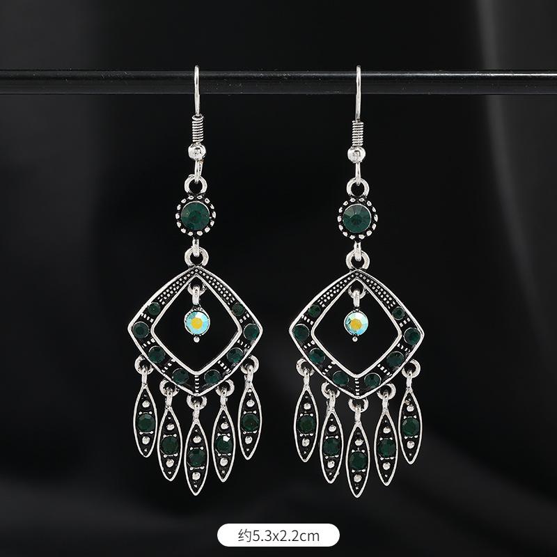Original Design Earrings Retro Court Fringed Temperament Earrings Women's Long Crystal Ear Jewelry