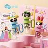 The Powerpuff Girls Blossom Vannkopp med sugerør og lokk, vannflaske, Søt Bubbles-fans' sugerørkopp, Stor kapasitet Iskonge-kopp, Buttercup Vannflasker