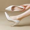 High Heels Women's Thin Heels Early Spring New Beige Professional Pointed Design Sense Niche Temperament Celebrity Nude