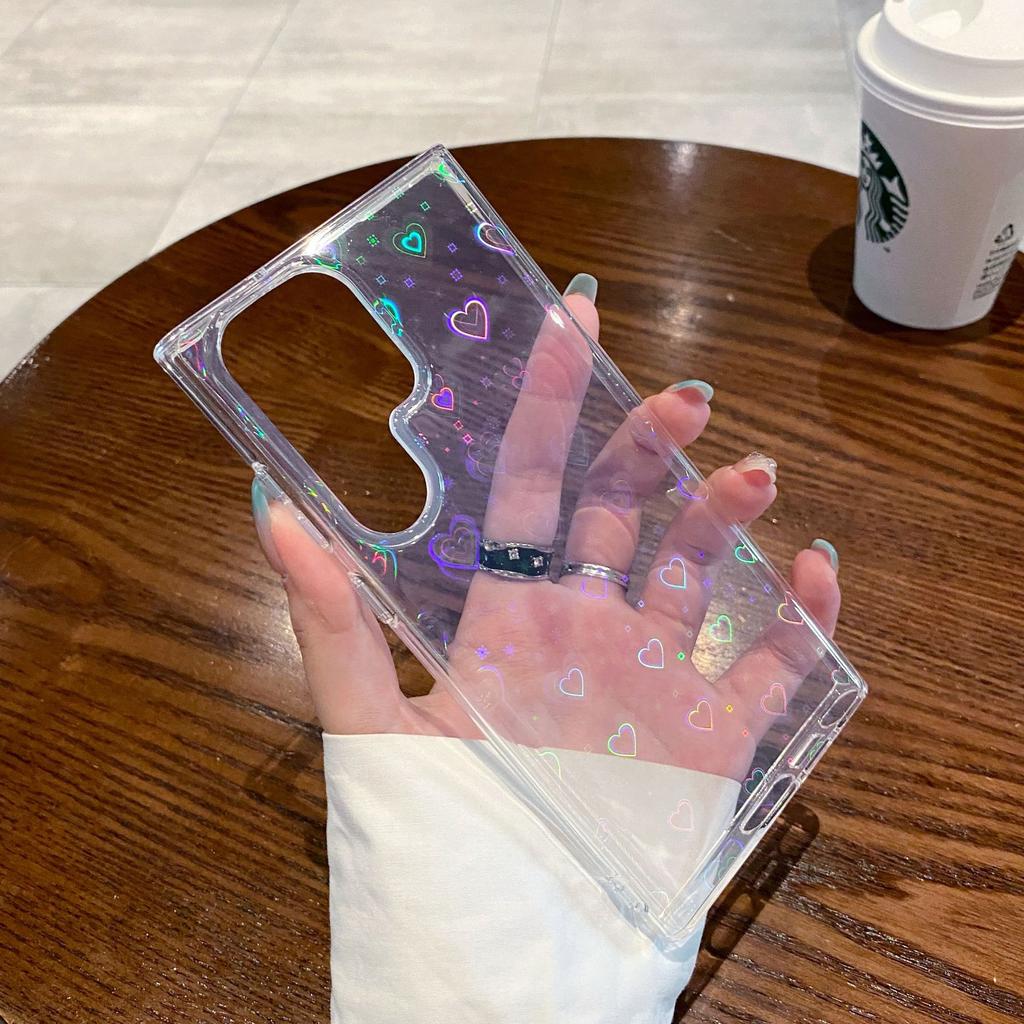 Pouzdro na telefon Samsung S25ultra Akrylové S24u Odolné proti pádu S23 Laserové Srdce A36 Plně krycí A35 Nové