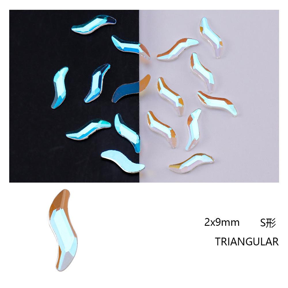 Elektrokaplama Aurora Ab Tırnak Sanatı Elmas Xiaohongshu Sıcak Elf İnternet Ünlü Düz Tabanlı Özel Şekilli Elmas