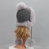 Real Fur Hat For Winter Women'S Hat Natural Fox Fur Russian Ushanka Cap Thick Warm Ears Fashion Bomber Cap Girls Fur Hat Elastic