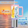 40oz Stainless Steel Vacuum Thermos Tumbler - Leak-Proof Mug with Handle Lid & Straw Keep Cold/Hot for Travel Car Coffee Drinks