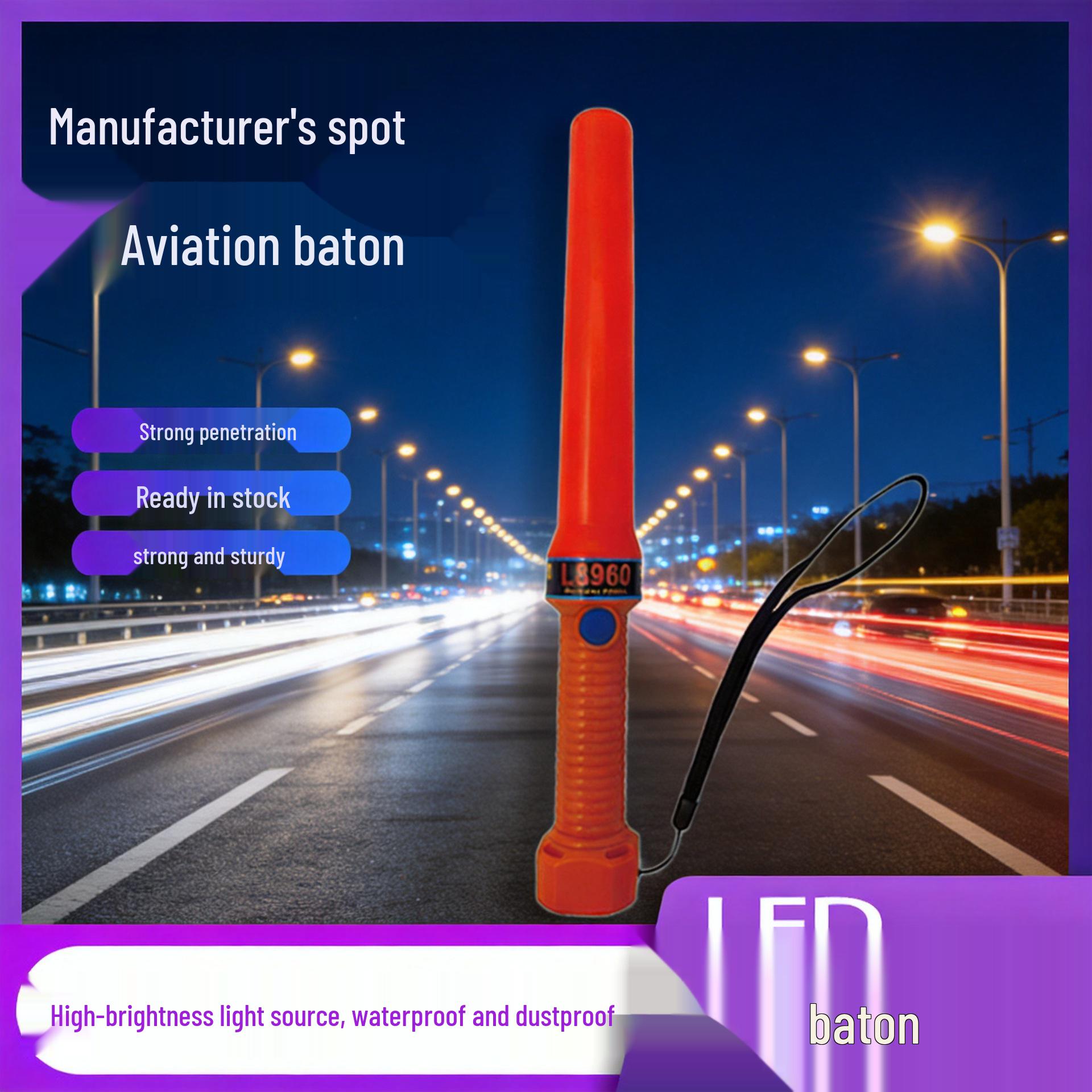 LED Aviation Traffic Guidance Baton - Handheld Battery Operated Aviation Guidance Baton