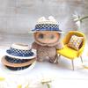 Mini Labubu Doll Straw Hat Empty Top Straw Hat Plush Dolls Clothes Accessories Cute Dolls Decoration Pretend Play Toys