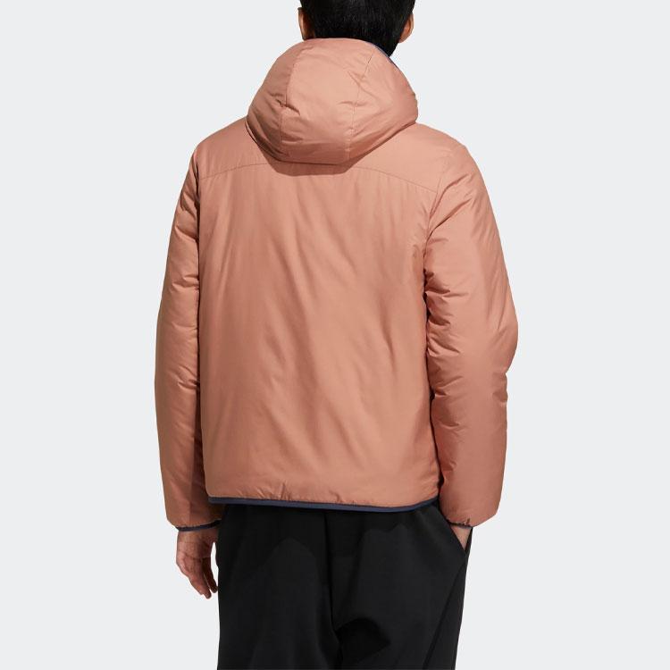 Adidas Letter Logo Printed Reversible Hooded Sports Cotton Jacket Men Jacket Rock-Layer-Brown HY7220