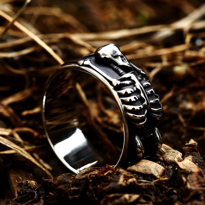 Beier One Piece Sale Unique Thin Skull For Boy And Girl Stainless Steel Lady's Finger Ring BR8-373