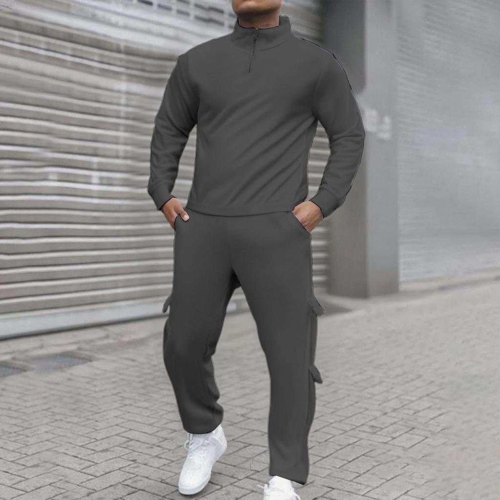 Mens Sweatsuit Set 2 Piece Athletic Tracksuit Sports Tops+Pants