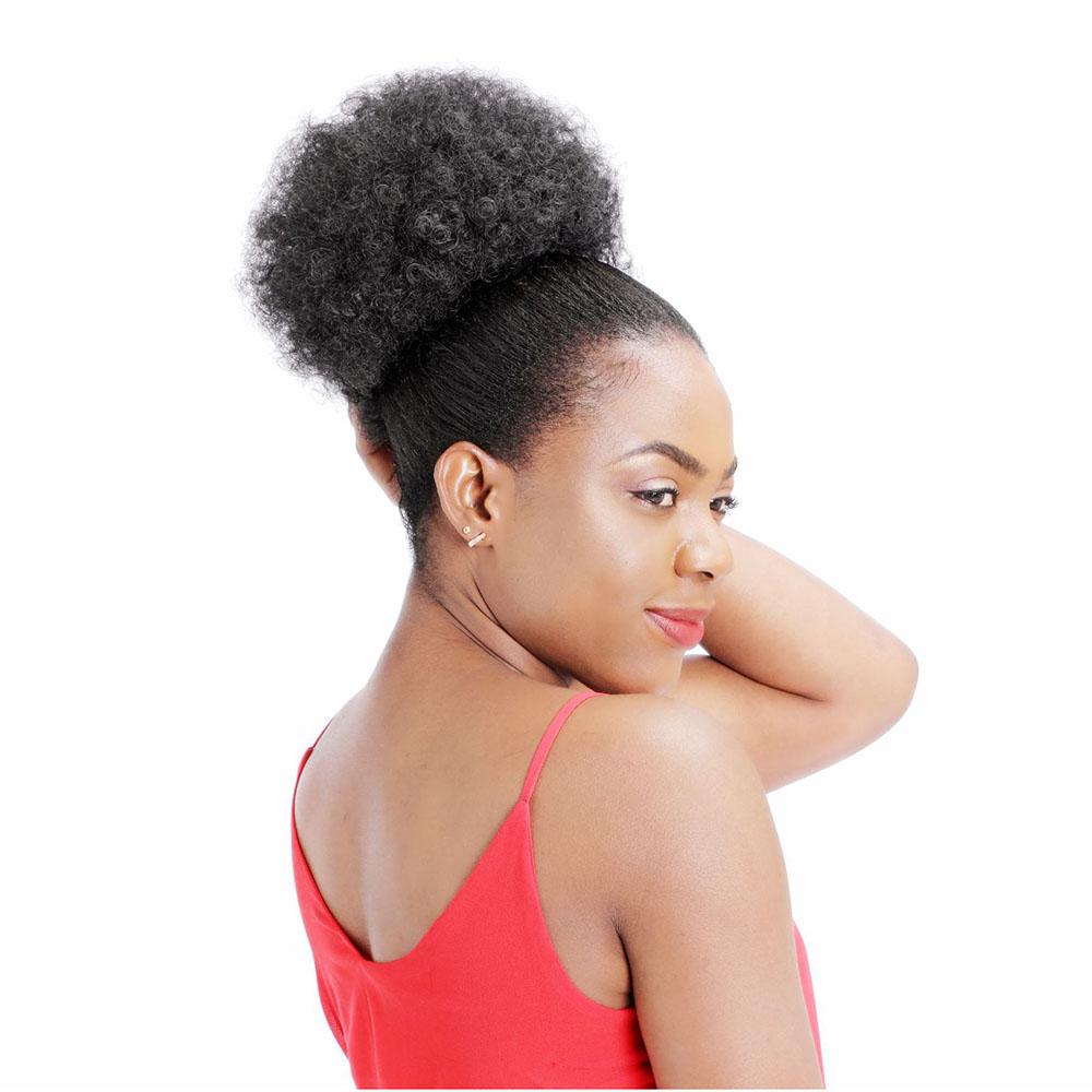 Afro Puff Hair Bun Dreadlock Drawstring Ponytail with Curly Hair Chignon Synthetic Hairpiece Scrunchies for Women