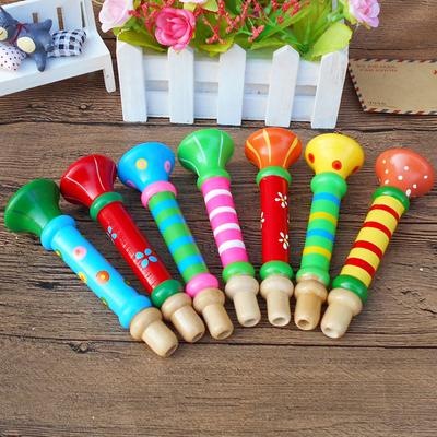 Wooden Trumpet Children Toy Horn Whistle Musical Instrument For Kids Early Educational Montessori Toys Sound Training Games