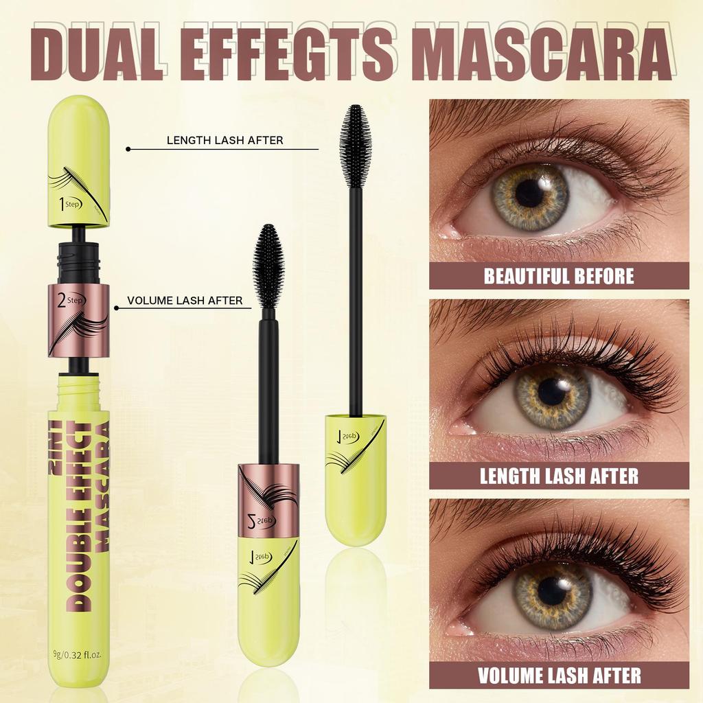 HelloKiss 2-in-1 Mascara: Lengthening, Thickening, Curling, Waterproof.