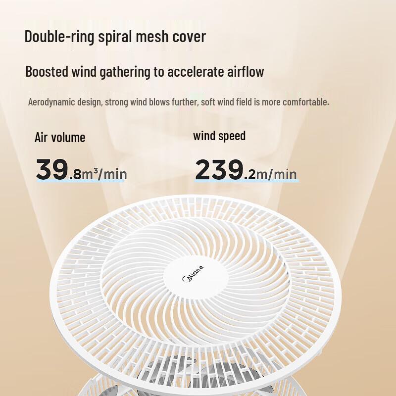 Midea Quiet 7-Blade Pedestal Fan CN plug (adapter included)