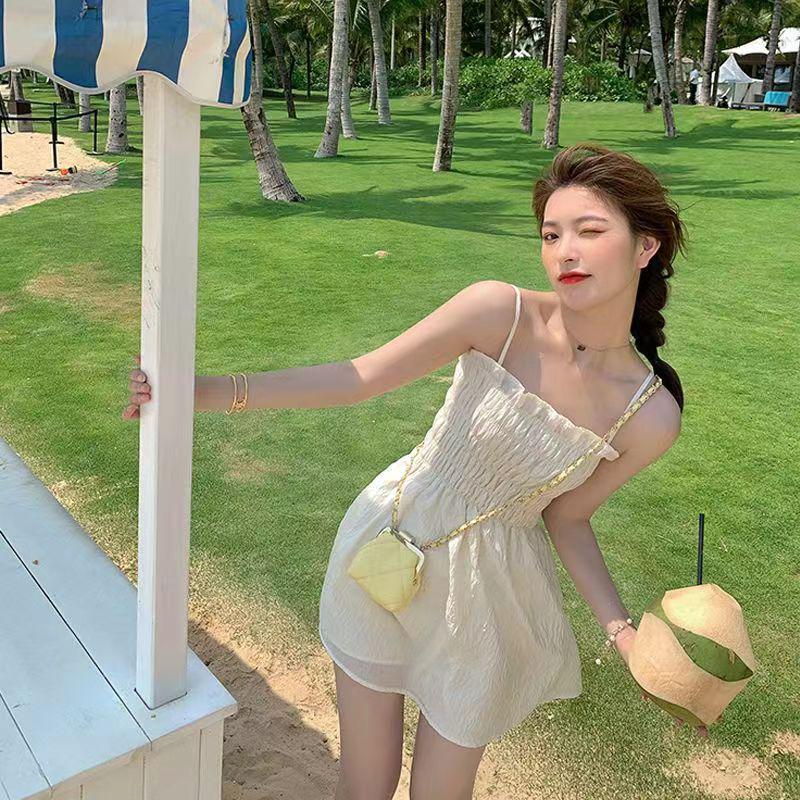 2024 Summer Fairy Forest Suspender Skirt - Slimming One-Shoulder Dress for Women