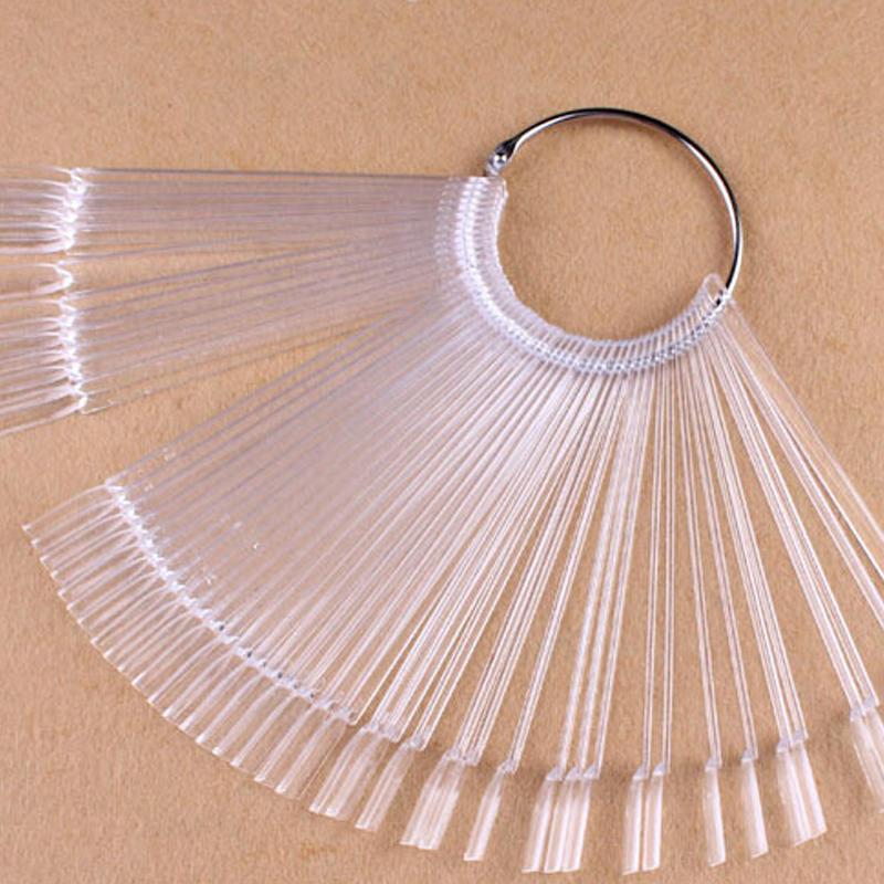 50 teile/satz Display Schlüssel Ring Nail art Tipps Pop Stick Fan Polnischen Praxis Rad Kit