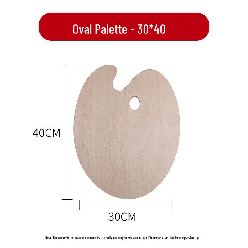 Large Oval Wooden Paint Mixing Palette for Oil and Gouache