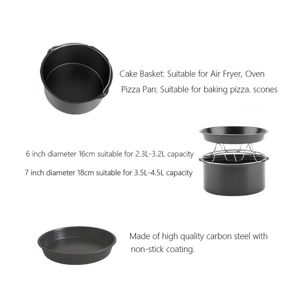 9 stk Frityrkoker Accories Rust Stål Matlaging Steng Ra Frityrkoker Steng Ra Elektrisk Frityrkoker Deler 7 Tommers kjøkkenverktøy