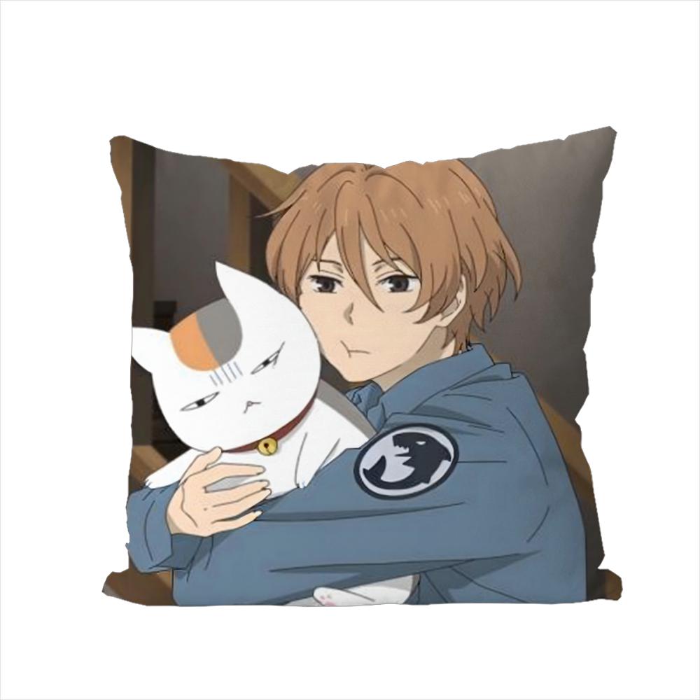 Anime Natsume Yuujinchou Pillow Case For Car Sofa Decorative Home Doublesided Print Plush Square Throw Pillow Cushion Cover