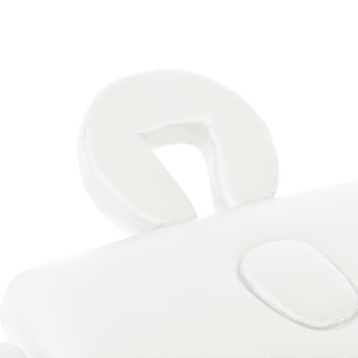 VidaXL 2-Zone Foldable Massage Table 10 Cm Thick White