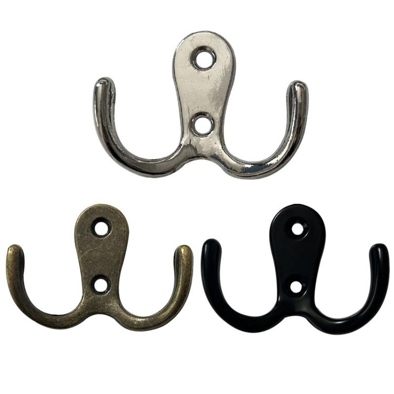 10/5Pcs Coat Hooks Wall-Mounted 2 Hole Towel Hanger For Coats Hat Clothing Home Storage Hook Wall Hook Towel Hanger For Hardware