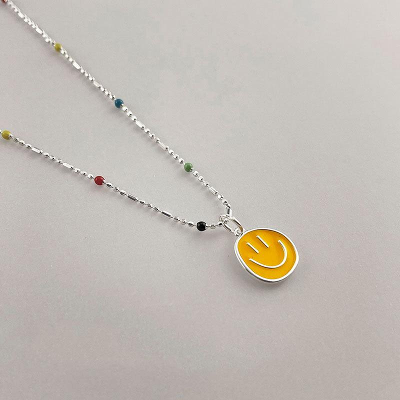 Damla Yağ Gülen Yüz, Renkli Boncuklar, Şeker Kolye, Kadın Köprücük Kemiği Zinciri, Boyun Zinciri, Küçük Tasarım Yaratıcılığı