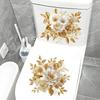 1 Set Luxury Gold Toilet Sticker Waterproof Self Adhesive Bathroom Decor Wall Stickers Home Decoration