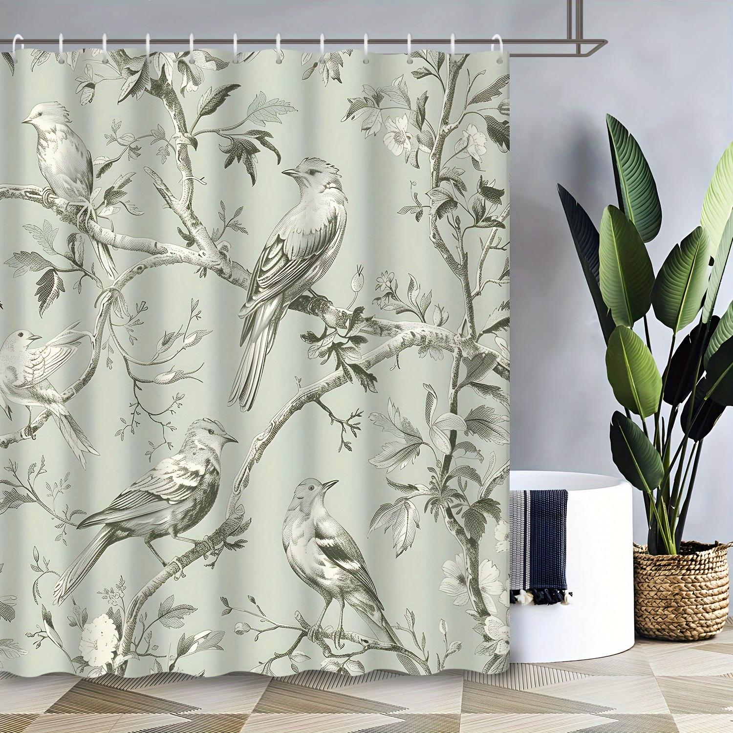 Textile Article Green Elegant Sage Zen Shower Curtain - Polyester, Waterproof, 12 Hooks, 72X72in, Home & Hotel Decor