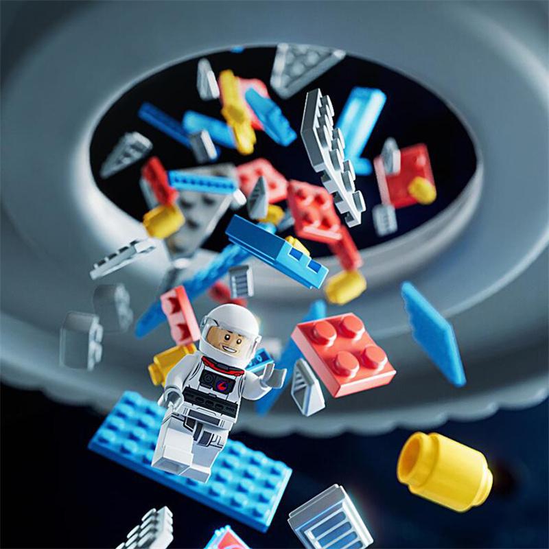 233/208/176 шт. маленький мультяшный мини-строительный блок космический челнок — фото 8