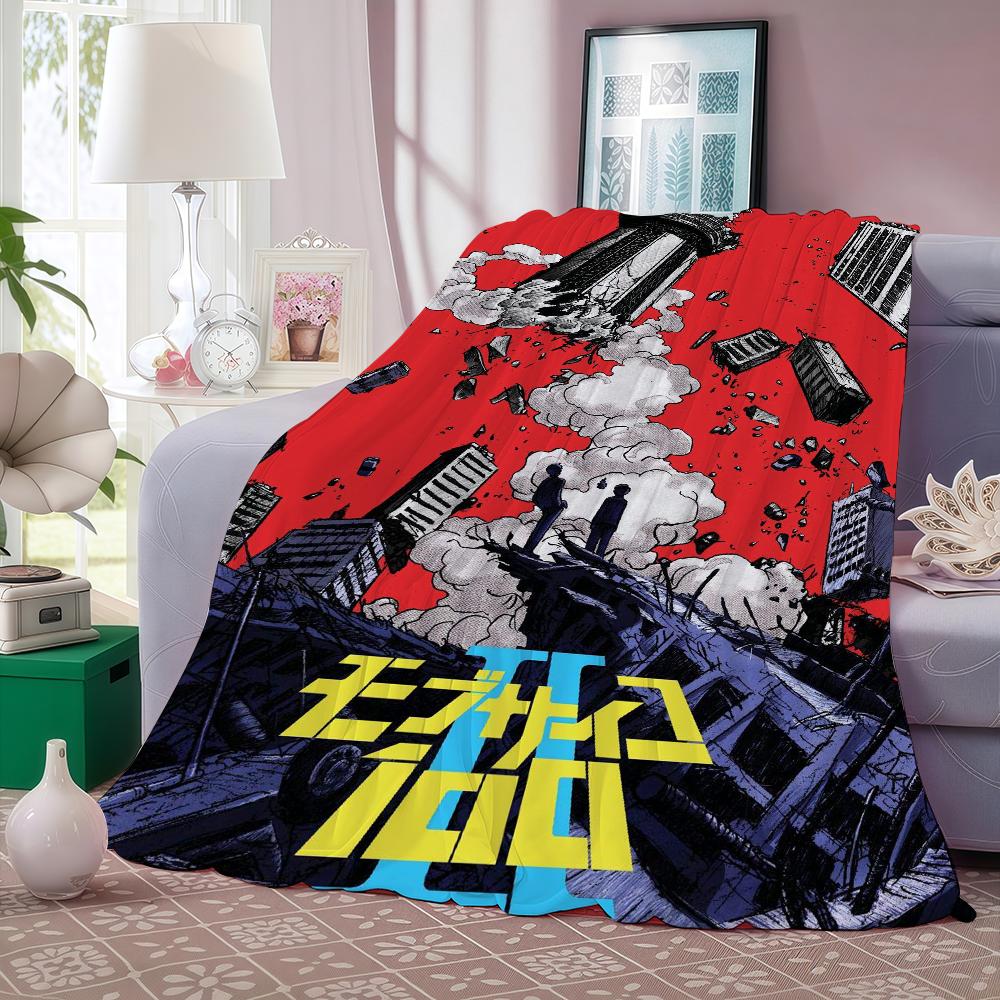 Hot Anime M Mob P Psycho 100 Blanket Warm And Soft Suitable For Bedroom Living Room Sofa Bed Office Travel Camping