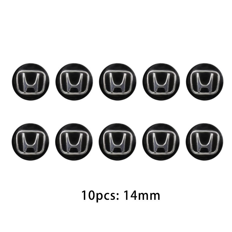 5/10PCS 14mm Car Key Shell Square Emblem Symbol Sticker For Honda Civic Fit Jazz Accord Pilot CRV Odyssey Passport City CRX HRV