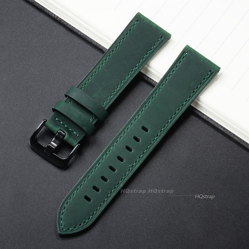 Leather Watch Strap 18mm 20mm 22mm 24mm Universal Cowhide Watch Belt Vintage Black Blue Brown Watchband Women Men Accessories