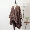 Women Scarf Daily Wear Oversized Poncho Cape Ethnic Flower Print Soft Cashmere Touch Blanket Shawl Travel Warm Wrap Scarves