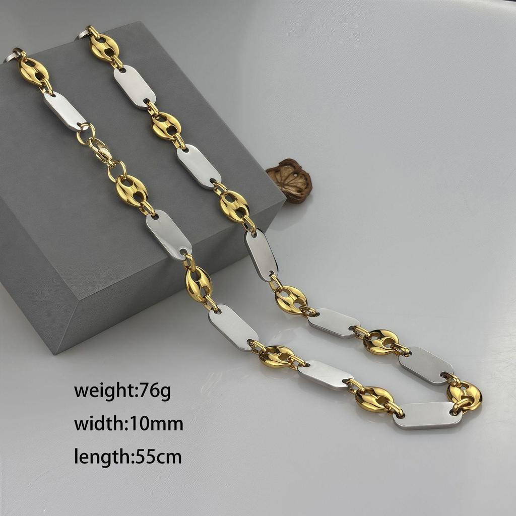 Handmade Emperor Chain Fashion Necklace - Large Hole Smooth Stainless Steel