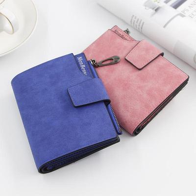 New Women's Large-Capacity Frosted Leather Wallet with Zipper, Buckle, and Multi-Card Slots