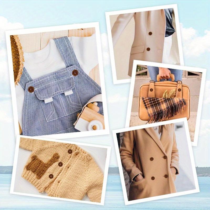 Lot de 10 boutons de couture ronds et polis, 4 trous, classiques, en bois, pour la couture, le bricolage, les vêtements, les chemises, les articles tricotés