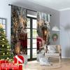 2pcs 2D Flat Printing Merry Christmas Curtain Country Red Truck Versatile 100% Polyester Without Electricity Festive Wall Decor