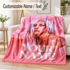 Lady Gaga Custom Name Flannel Throw Blanket Soft Warm for Sofa Bed Indoor Home Use
