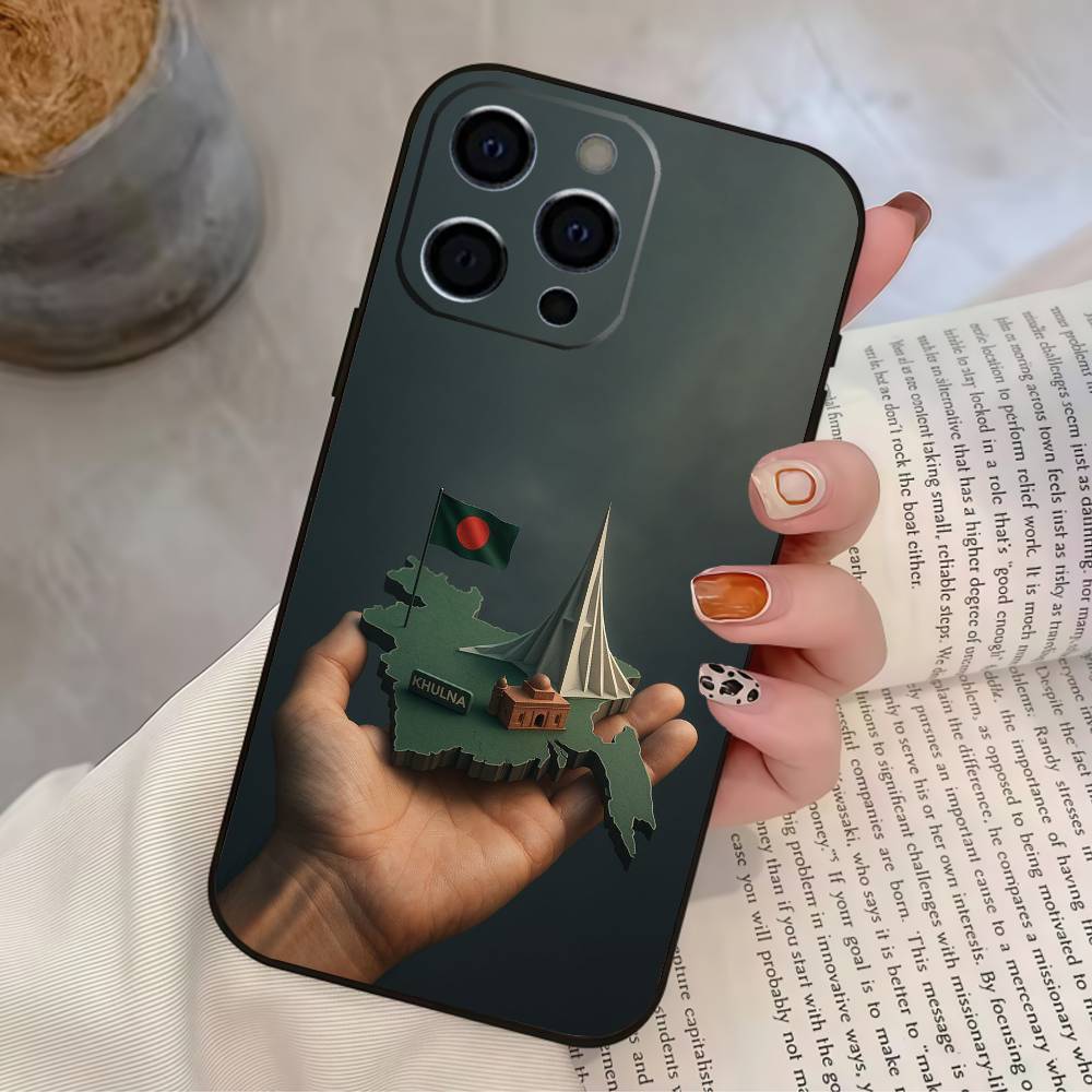 B-Bangladesh Flag Phone Case For iPhone 17,16,15,14,13,12,11 Plus,Pro Max,XS,Soft Silicone Black Cover