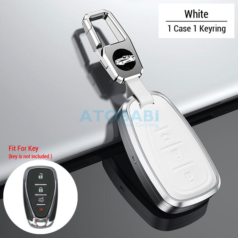 Aluminum Alloy With Leather Car Key Cover Case Bag For Chevrolet Camaro Malibu Traverse Blazer Equinox 2019 Cruze XL8