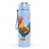1PC Rooster Wild Flower Watercolor 750ml Color Plastic Sports Water Bottle Leakproof Flip Straw Lid For Sports Office Home Use