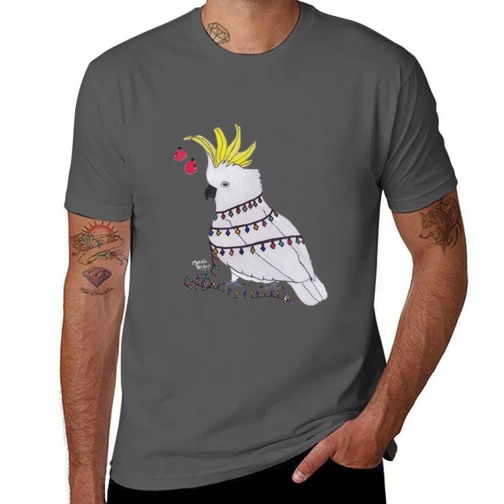 Christmas Cockatoo TShirt Soft Lightweight Cotton TShirt
