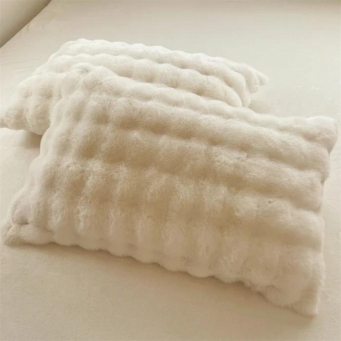 2025 new light luxury rabbit plush rabbit plush pillowcase