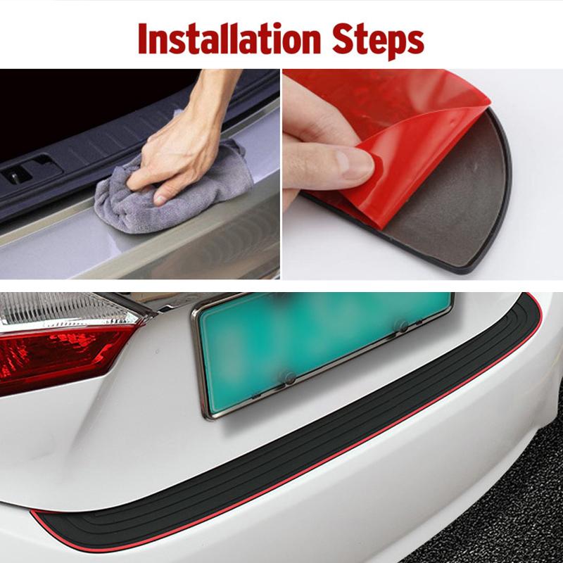 Universal Rubber Mouldings Pad Trim Cover Strip Anti-Scratch Car Rear Bumper Guard Plate Cover Trim Trunk Guard Car Accessories