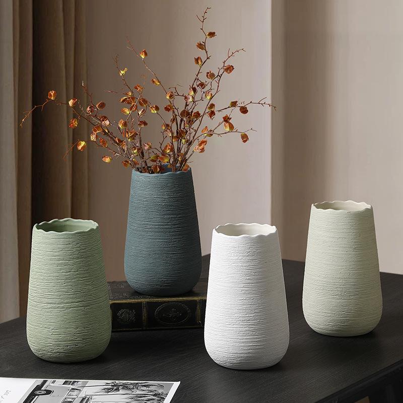 Decoration Living Room Flower Arrangement Light Luxury Senior Sense Dried Flowers Jingdezhen Ceramic Table Flower Arrangement Chinese Retro Flower