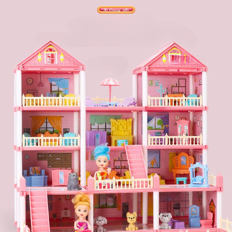 Diy Doll House Children Dream Princess Big Castle Villa Birthday Gift Play House Toys