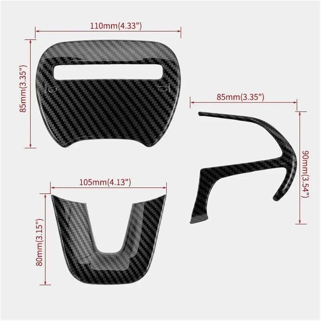 Fit for Dodge Challenger Charger 2015-2021 ABS Interior Steering Wheel Trim Cover Button Frame Sticker Decoration(Carbon)