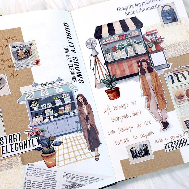 Cross-Border Pet Sticker Pack: European & American Alice Art for Junk Journals & Collages