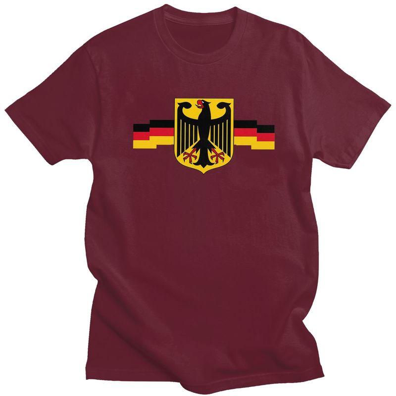Custom German Eagle On Shield T Shirts for Men Pure Cotton Tee Tops Germany Flag Tshirt Casual Tshirt Clothing