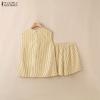 ZANZEA Women Sleeveless Vest Tops and Shorts Summer Two Piece Suit Sets